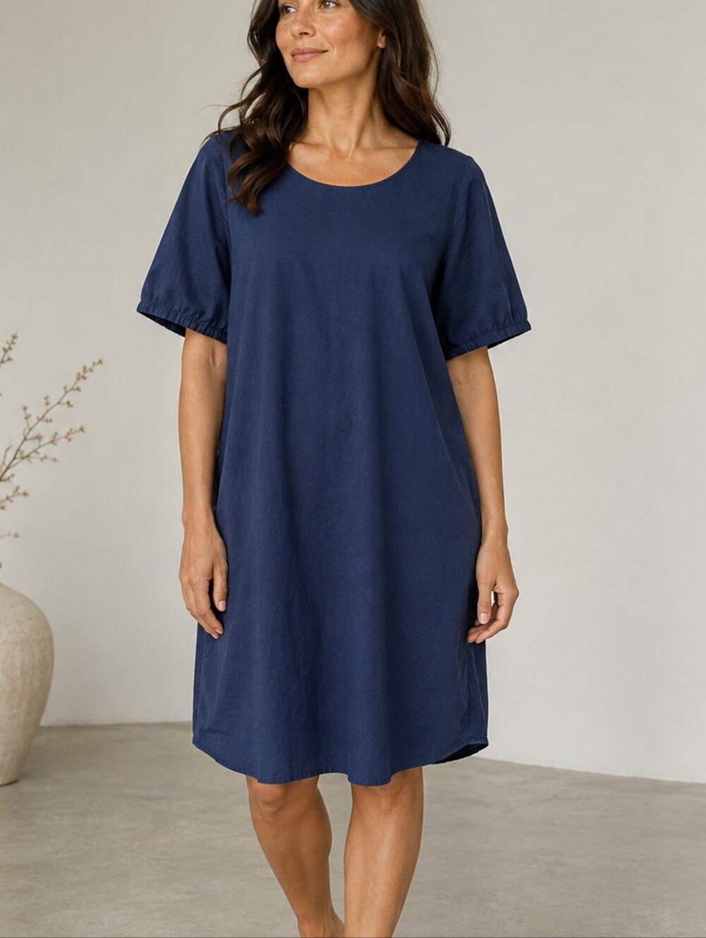 Cut Loose Blue Shift Organic Cotton Shift Dress Size Large - Picture 1 of 9